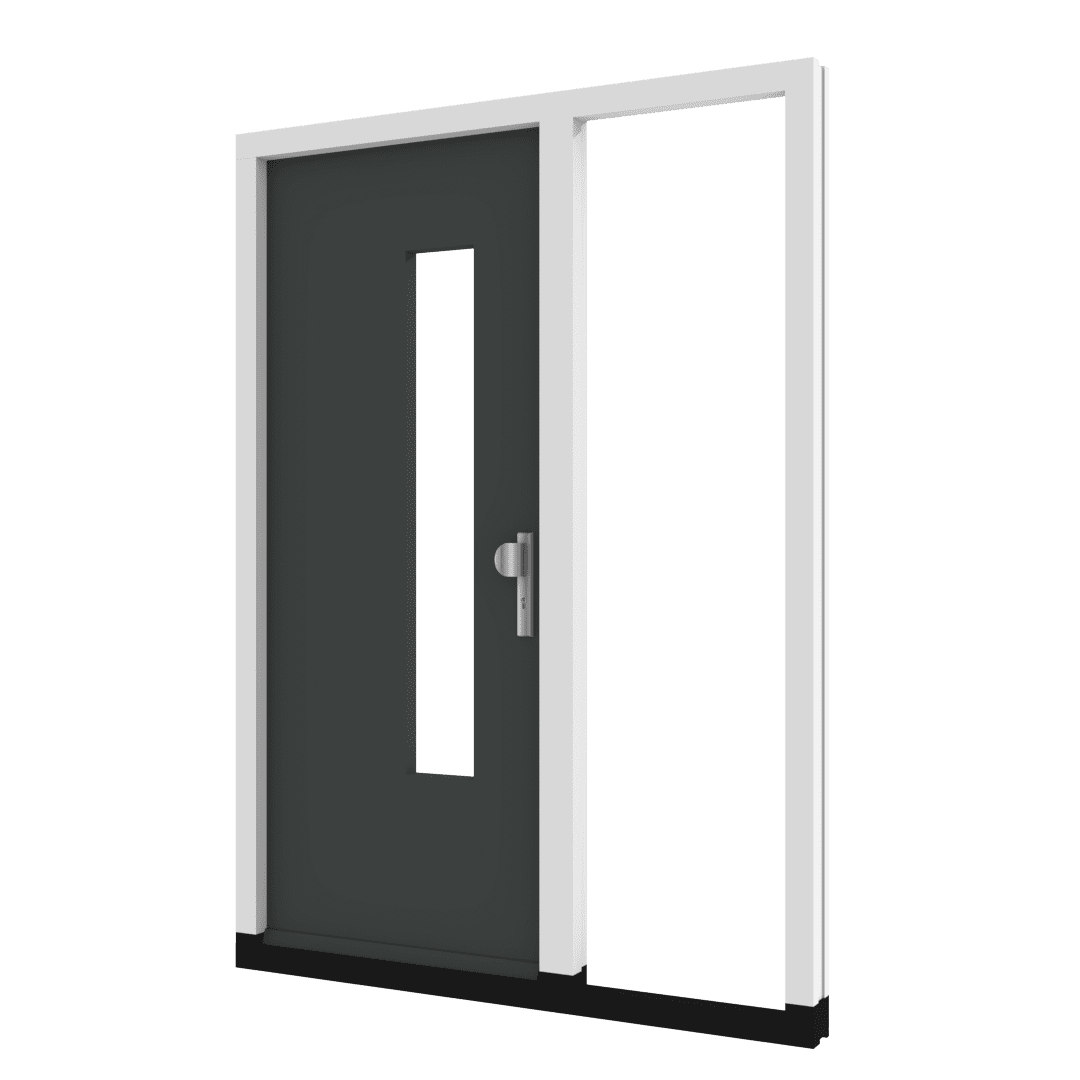 TH03 houten voordeur met een glasvlak en zijlicht aan rechterzijde