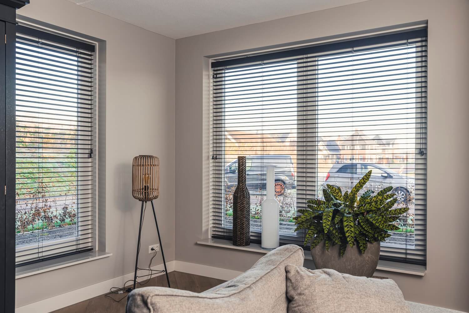 Vast glas | 2 vakken verticaal | hout