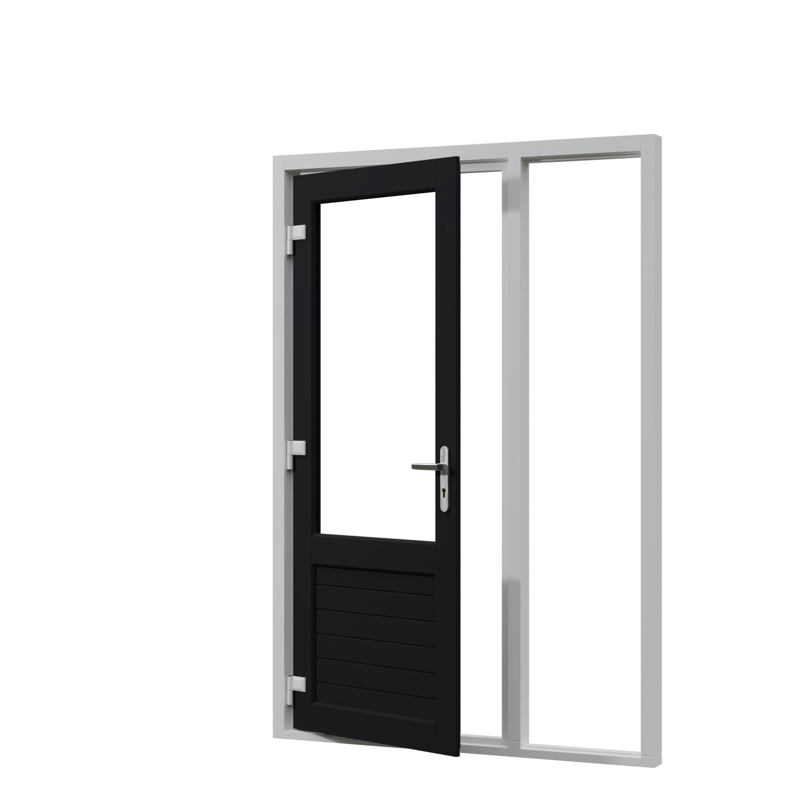 Enkele-kunststof-buitendeur-met-paneel-en-zijlicht-rechts