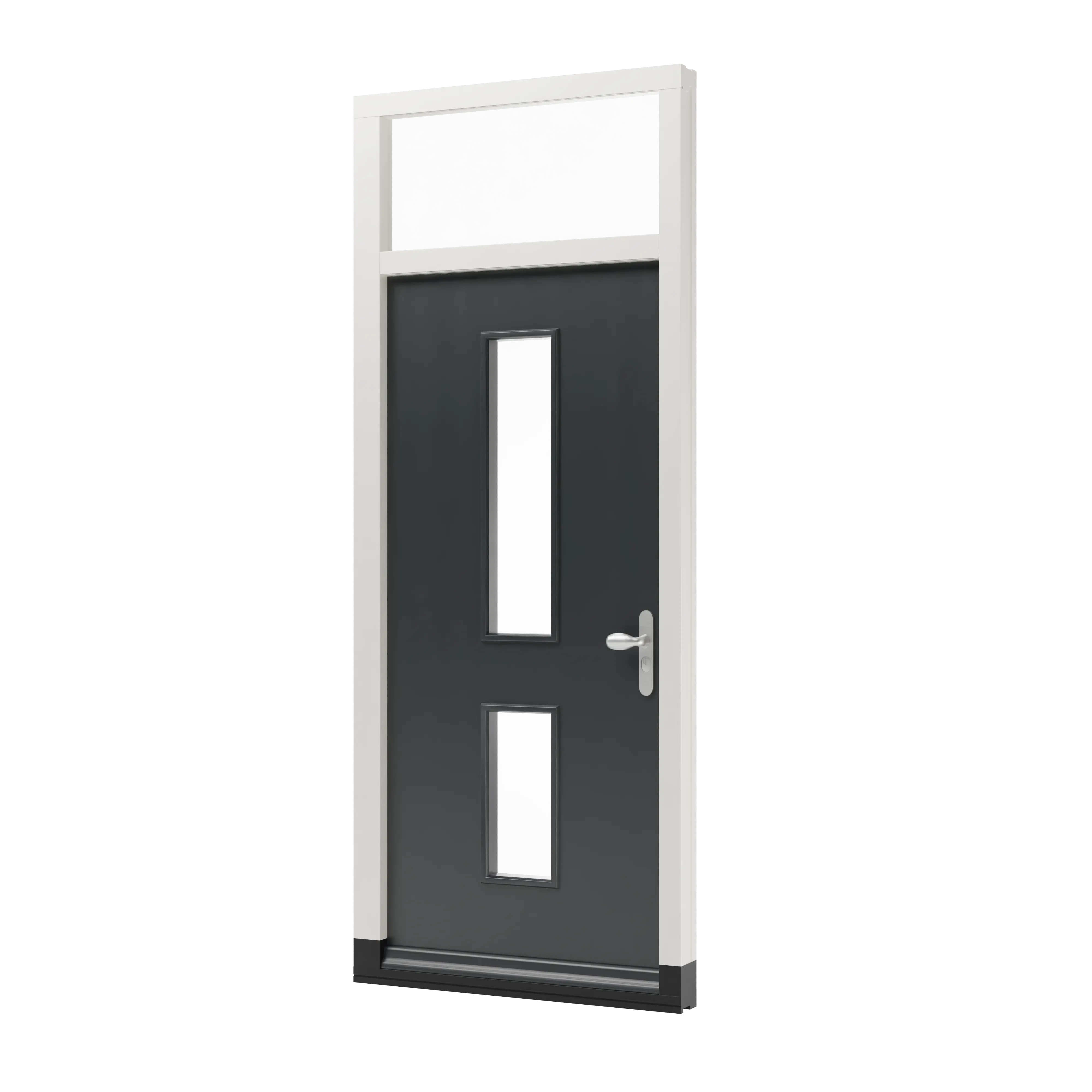 houten voordeur met een bovenlicht in de deur 2 glasvelden