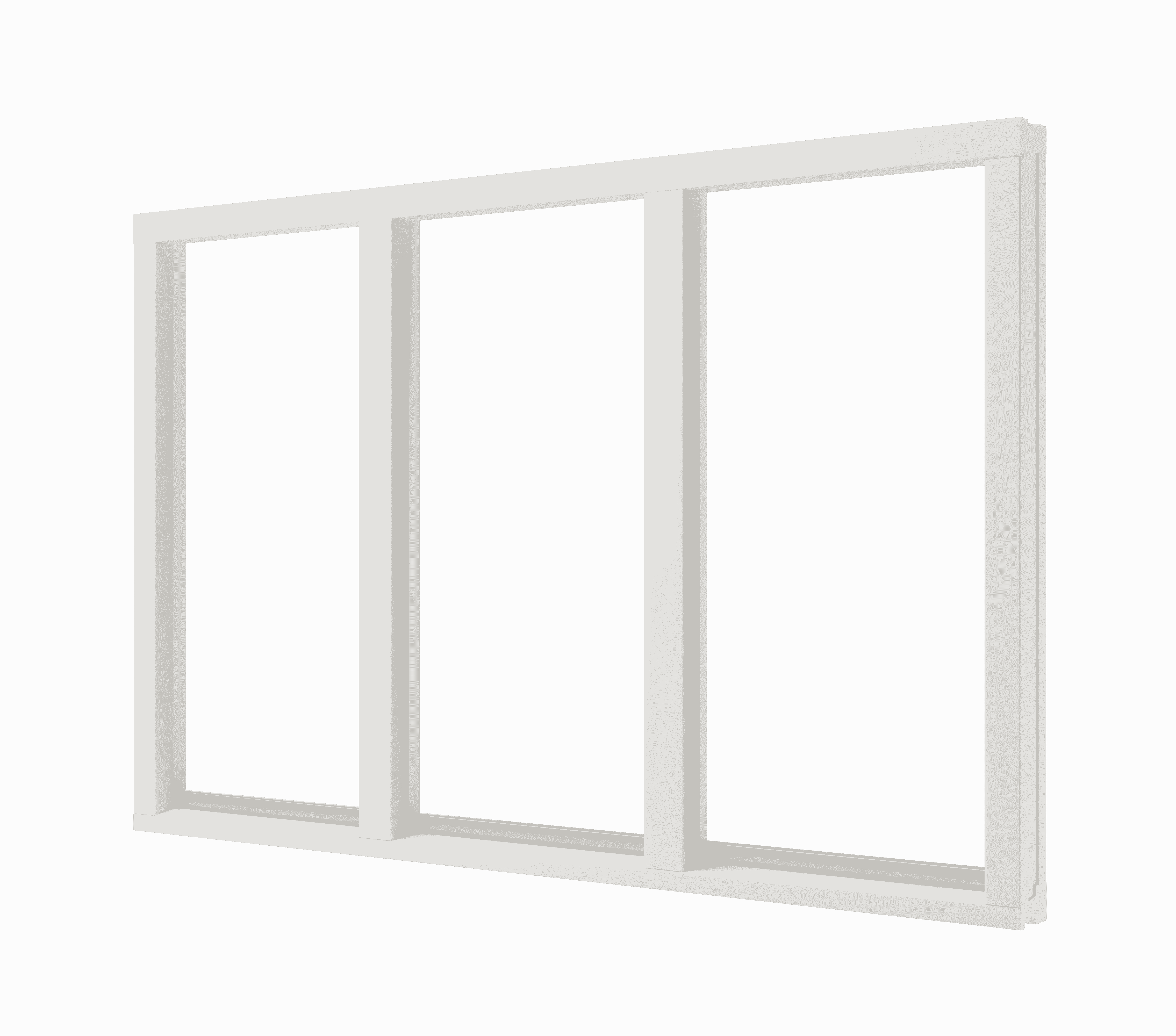 vast glas 3 vakken mahonie